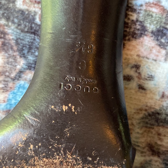 These are Gucci mules. Dark brown leather. They are used but in great condition. - Picture 2 of 7